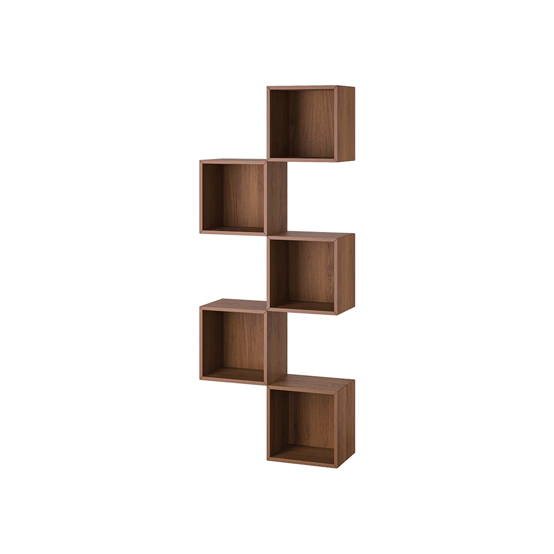Estanterías modulares, Efecto nogal, 70x25x175 cm