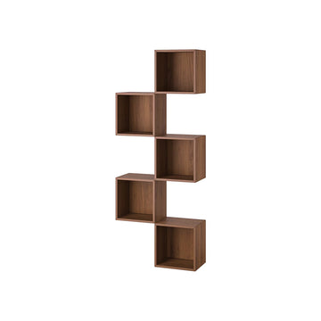 Estanterías modulares, Efecto nogal, 70x25x175 cm